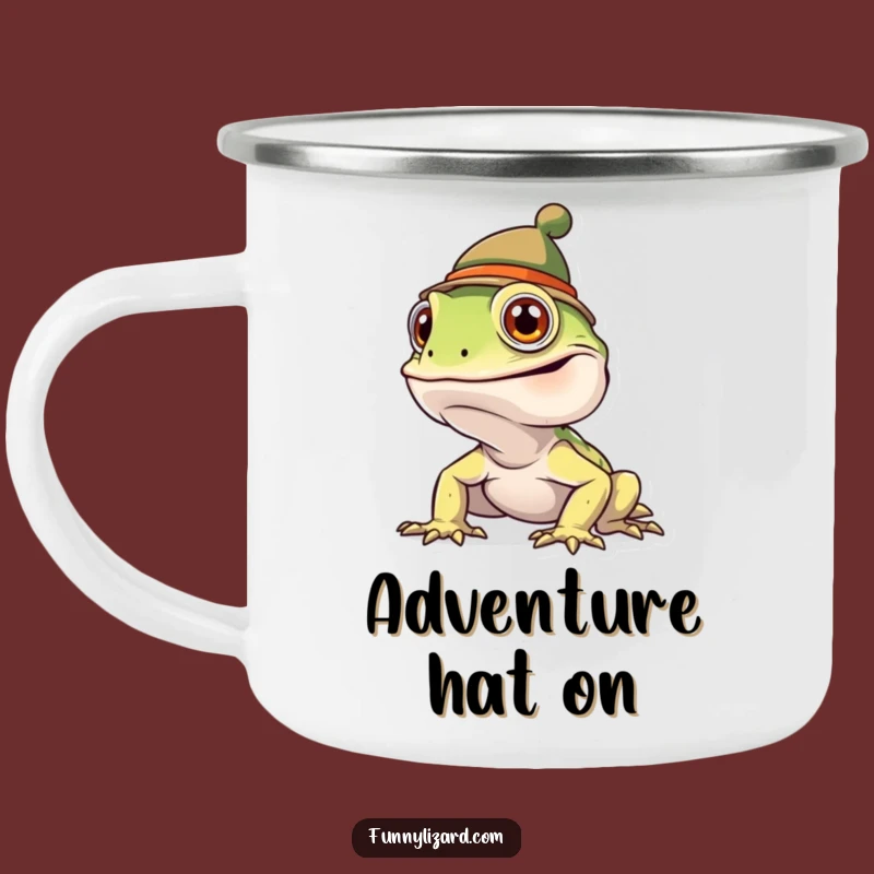 Funny Goofy Lizard Hat Camp Mug - Durable and Hilarious Outdoor Gift