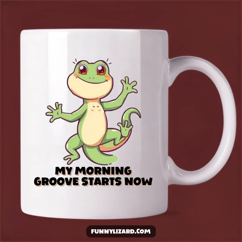Funny Energetic Lizard Dancing Tail Wagging Mug - Perfect Gift for Lizard Lovers