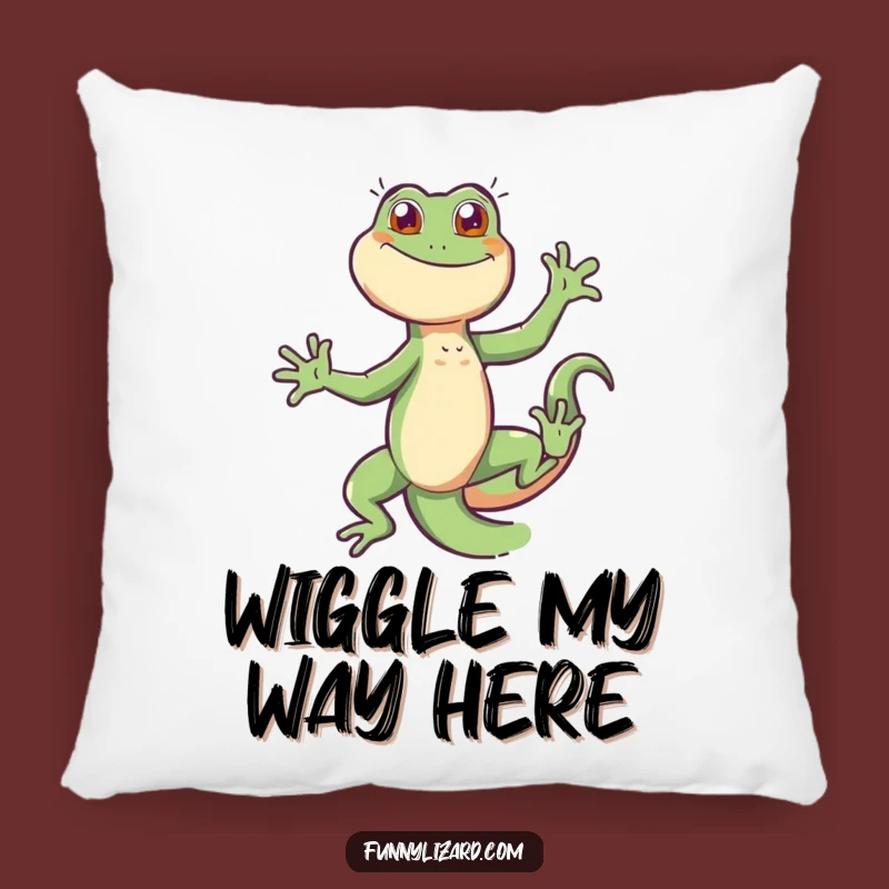 Funny Dancing Lizard Accent Pillow - Comfy and Hilarious Home Decor Gift