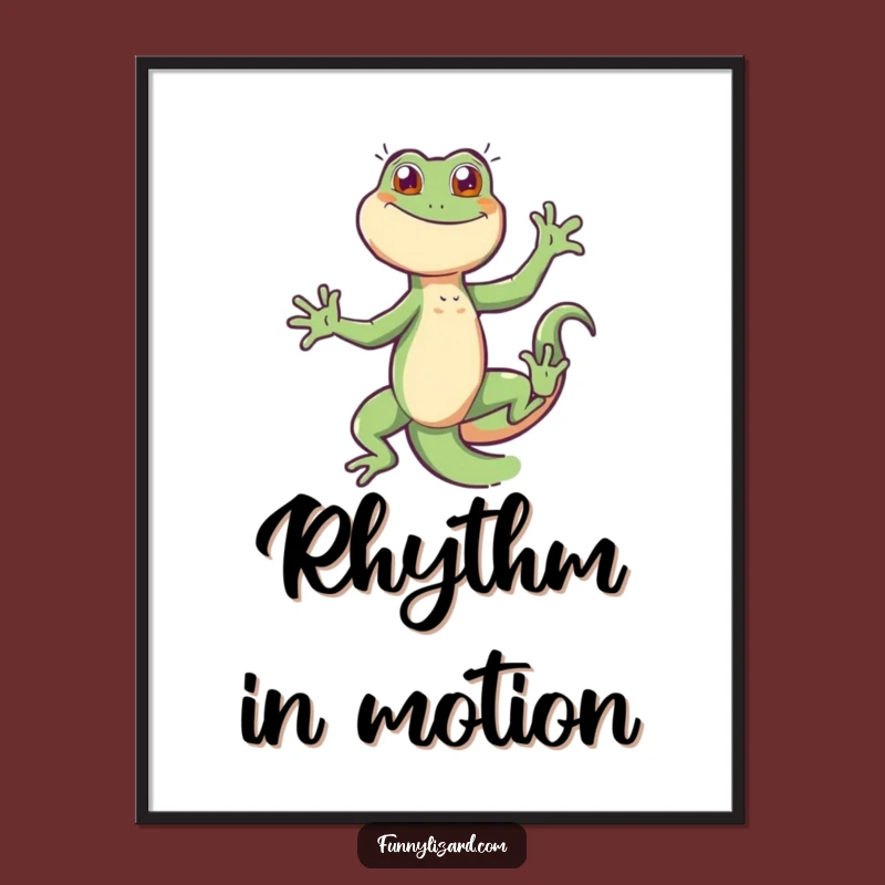Funny Dancing Lizard Digital Art - High-Energy Printable Wall Art Gift