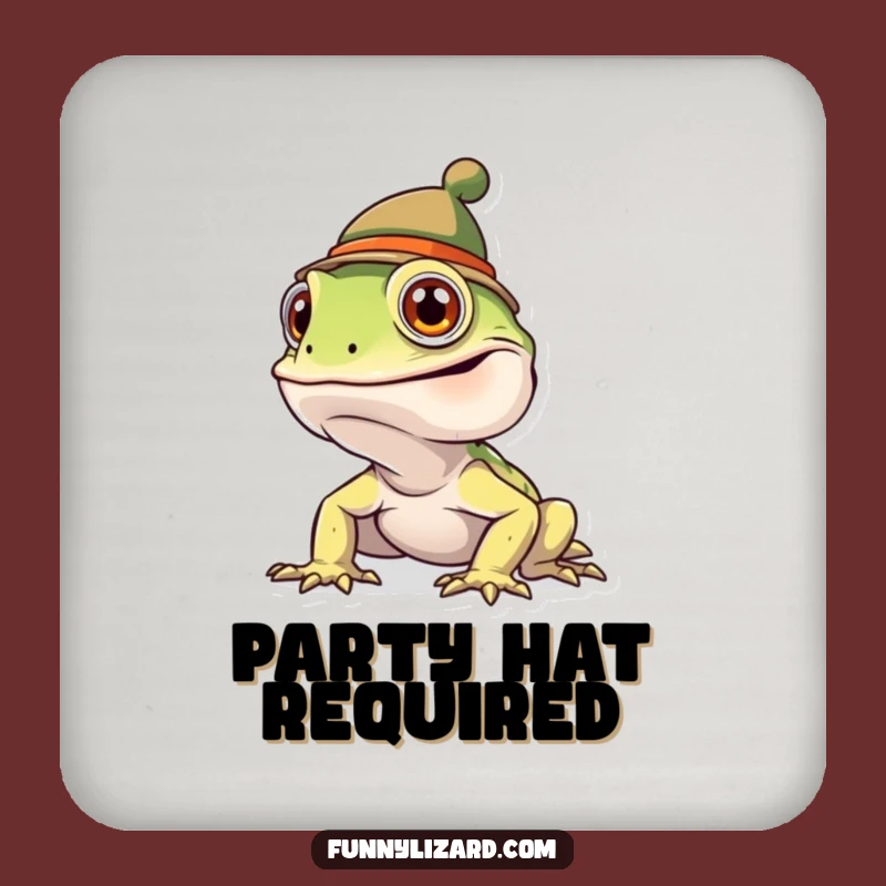 Funny Goofy Lizard Hat Coasters - Hilarious Table Protection Gift Set