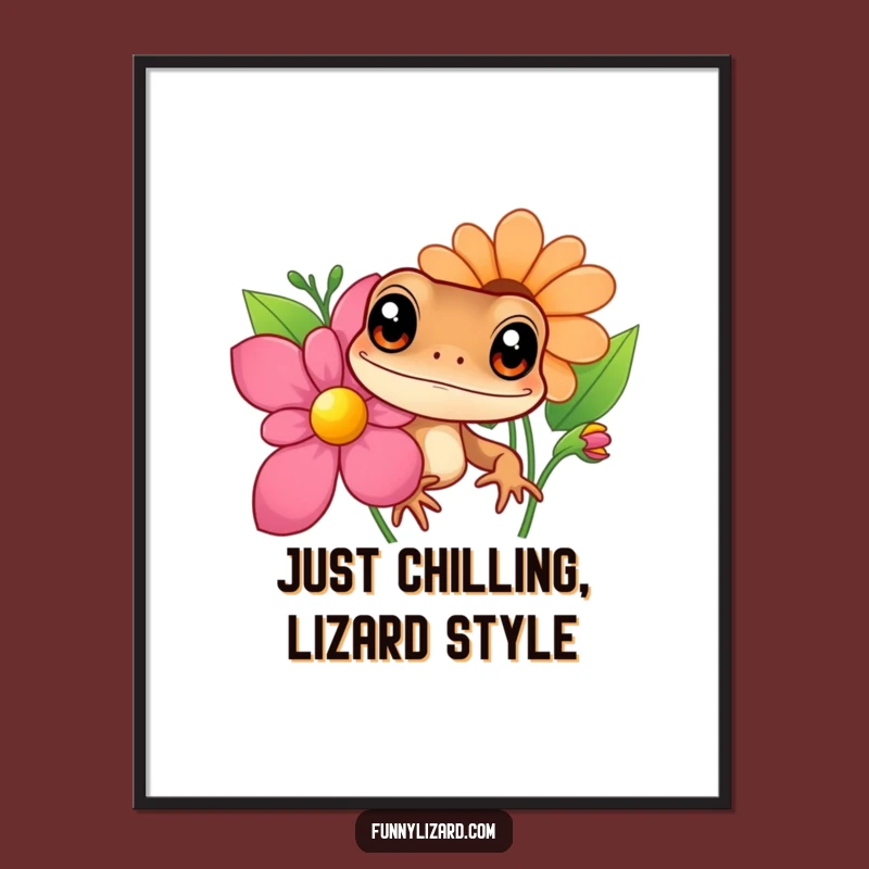 Free Printable Wall Art: Curious Brown Lizard Art - Funny Animal Downloadable Home Decor