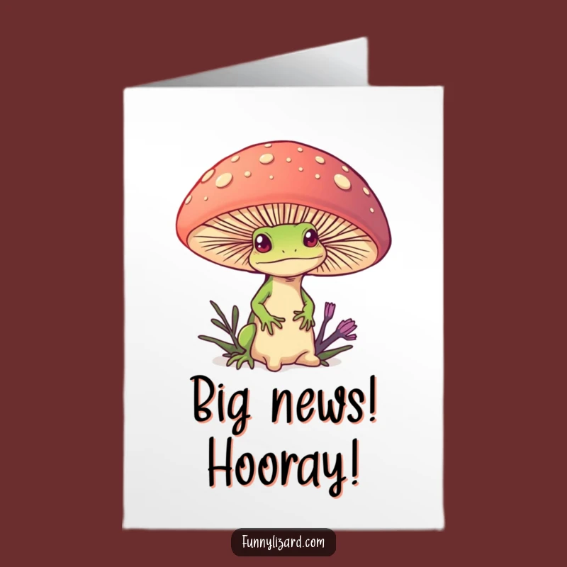 Lizard Mushroom Card: Free Printable Congrats Funny Downloadable Gift for Discoveries