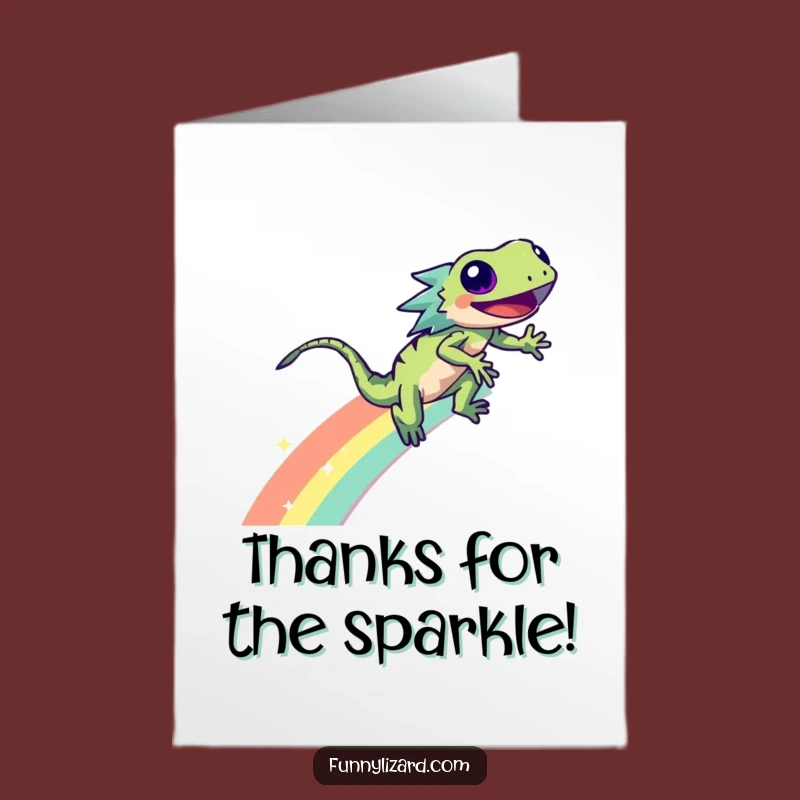 Free Printable Thank You Card: Lizard Rainbow Zoom! Express Gratitude with a Funny Downloadable.