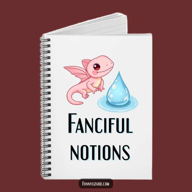 Funny Pink Lizard Notebook - Tiny Wings Flapping Water Droplet Journal, Creative Gift