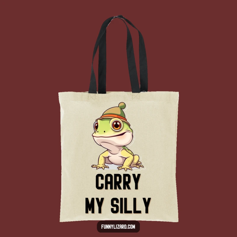 Funny Goofy Lizard Hat Tote Bag - Carry Your Laughs in Style