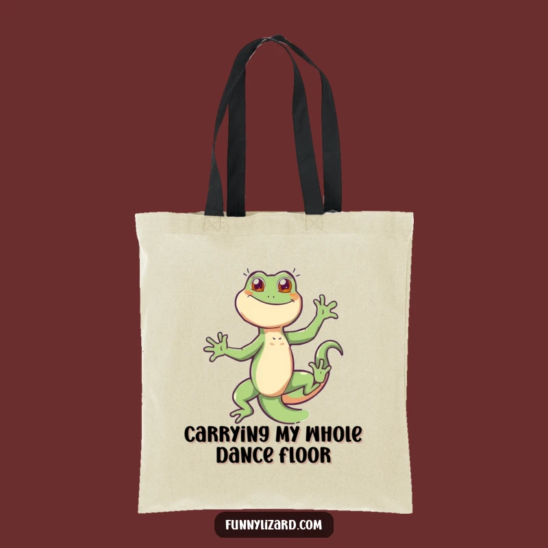 Funny Energetic Lizard Dance Tote Bag - Stylish and Humorous Gift